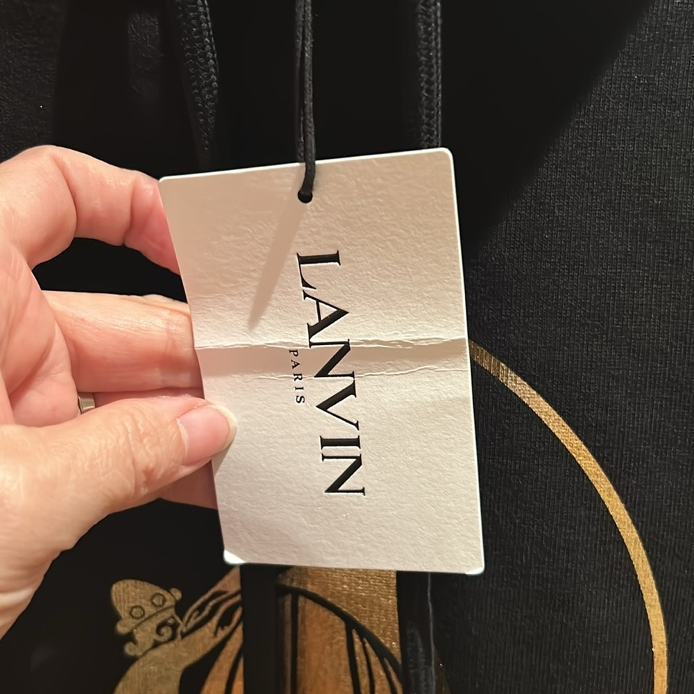 ๐ NWT LANVIN 100% cotton black mother & child pull over hoodie small - Picture 7 of 15